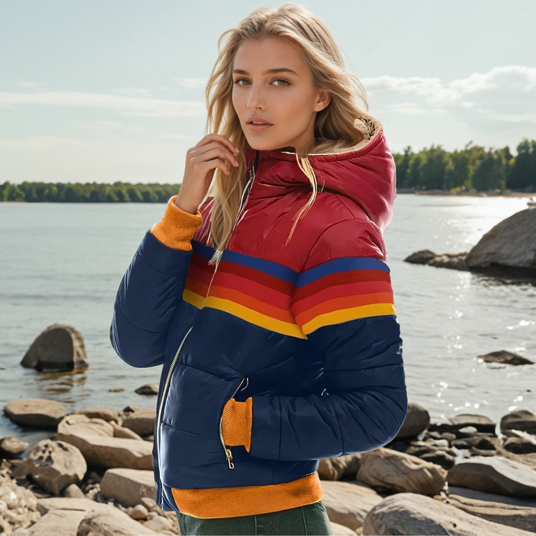 Alexia™ - Retro Parka med Fuskpäls Huva