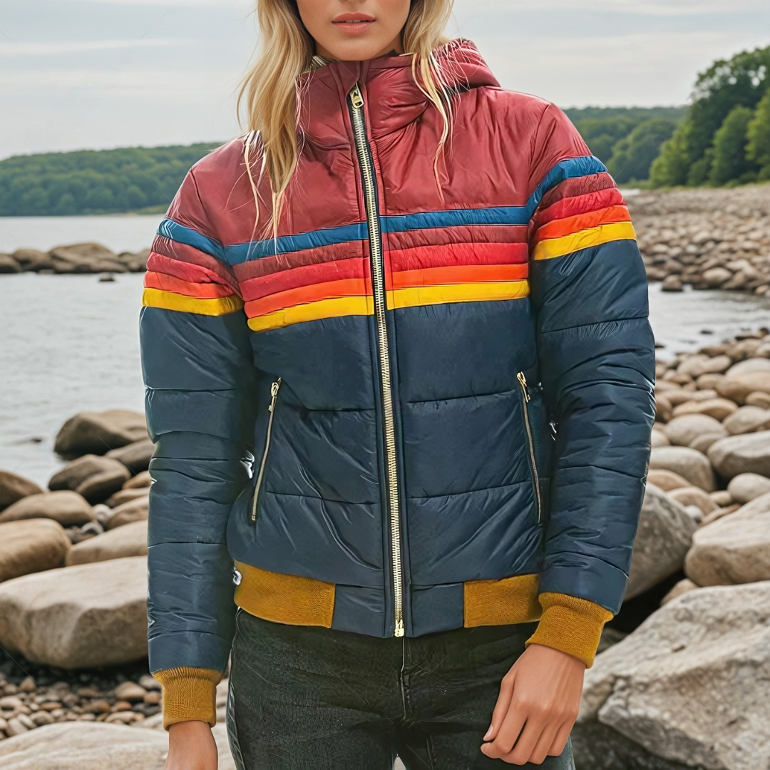 Alexia™ - Retro Parka med Fuskpäls Huva