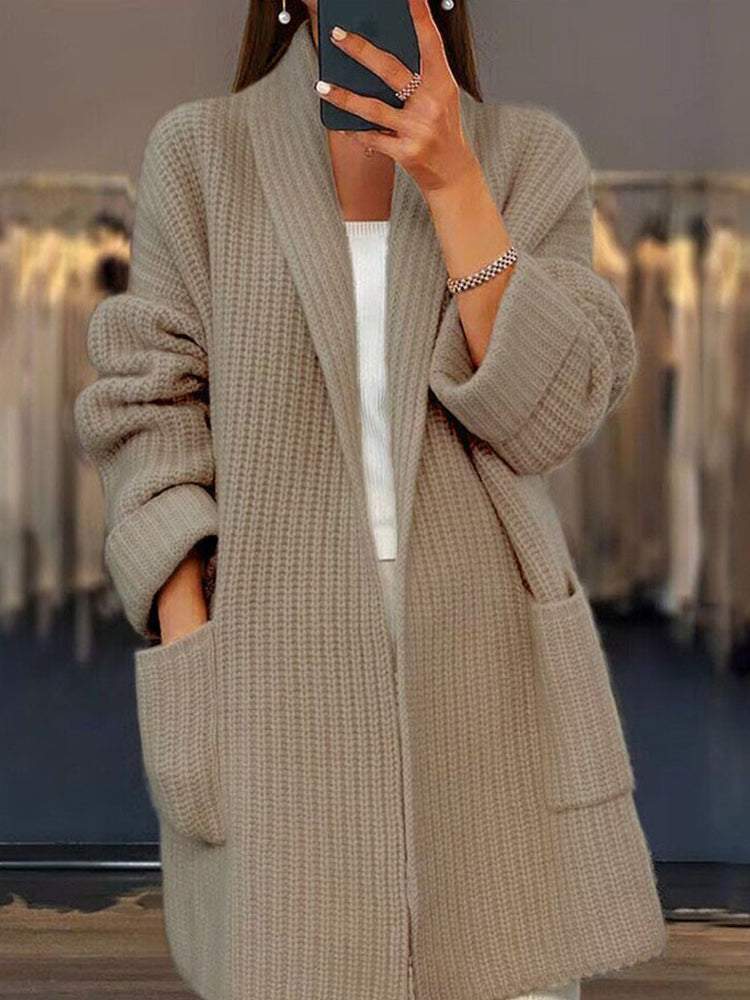 Tuva™ - V-ringad Oversized Stickad Cardigan