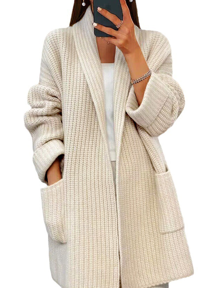 Tuva™ - V-ringad Oversized Stickad Cardigan