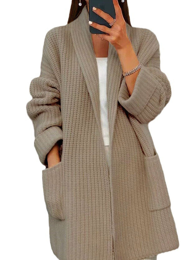 Tuva™ - V-ringad Oversized Stickad Cardigan