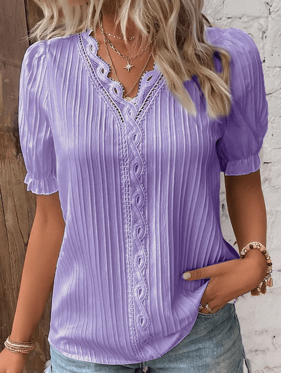 Elly Shirt | Elegant damskjorta med spets